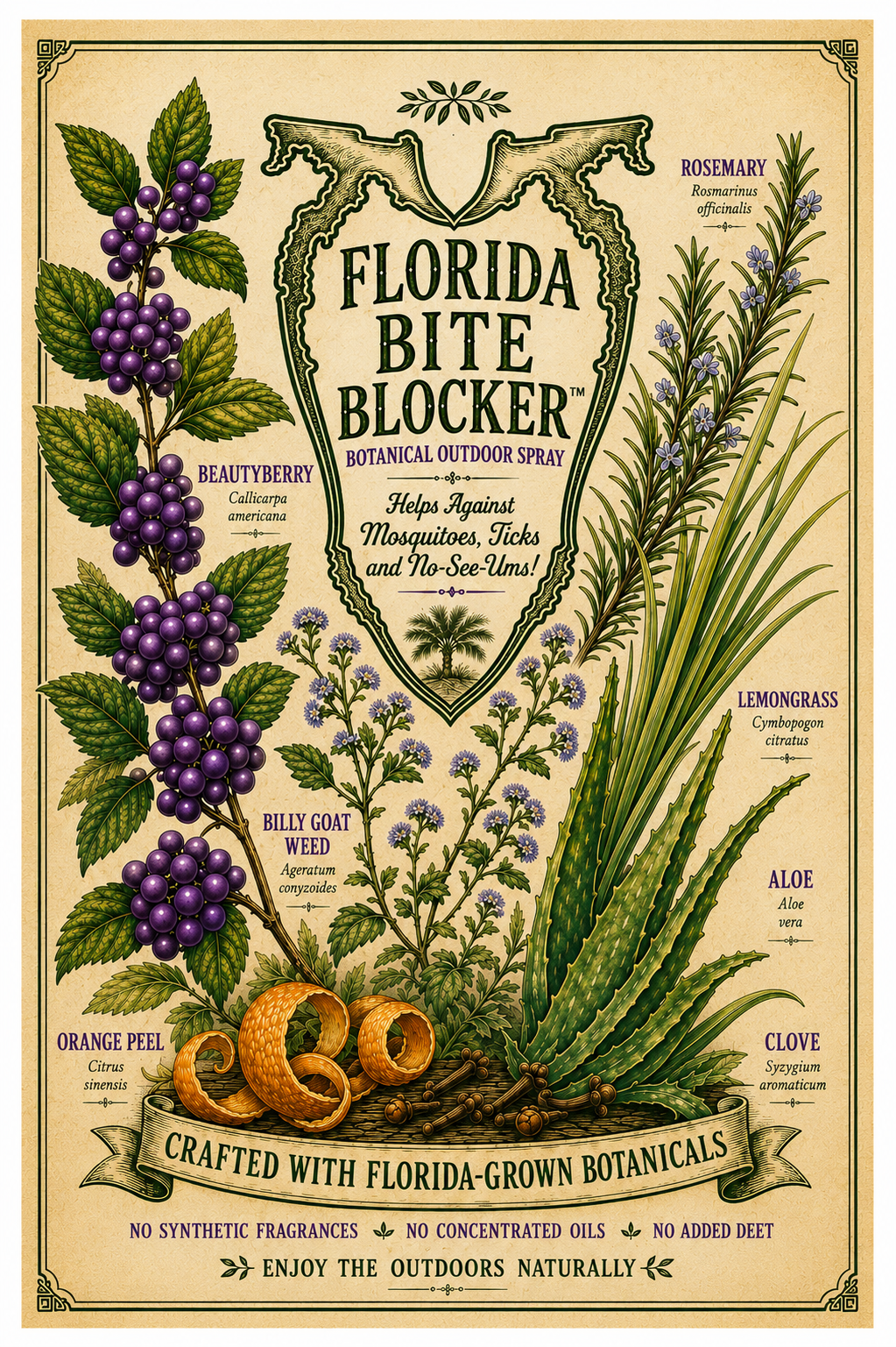 FLORIDA BITE
BLOCKER™ ￼Botanical Outdoor Spray